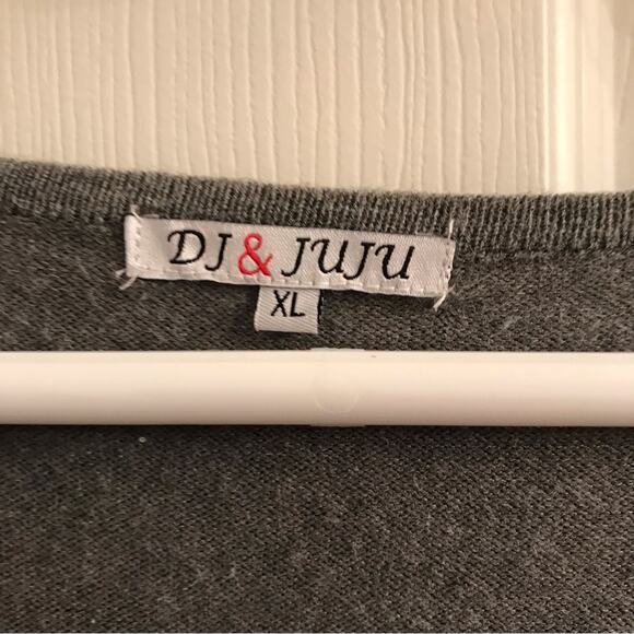 DJ & Juju Black Cat & Red Heart Pullover Tunic Sweater Size XL - Picture 2 of 8